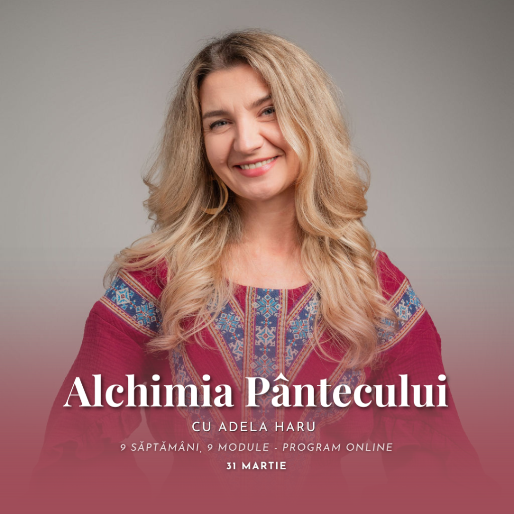 Adela Haru în rochie tradițională roșie: programul online Alchimia Pântecului, 9 săptămâni