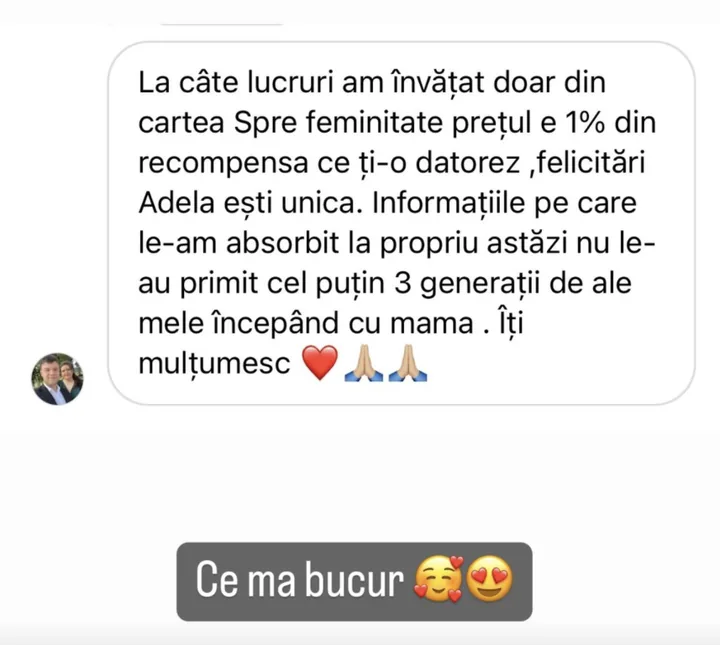 Mesaj de la Anonimă despre cartea „spre feminitate”
