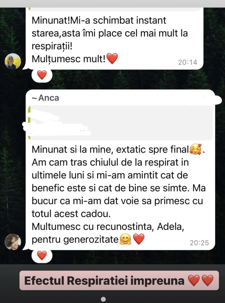Mesaj de la Două participante despre respirația împreună