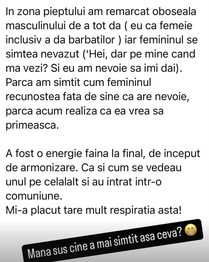 Mesaj de la Alexandra despre respirația alchimică