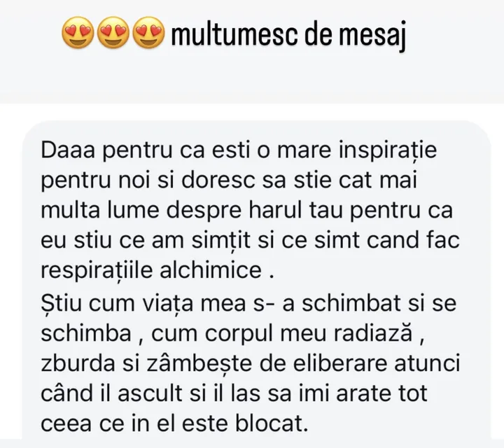 Mesaj de la Anonimă despre respirația alchimică