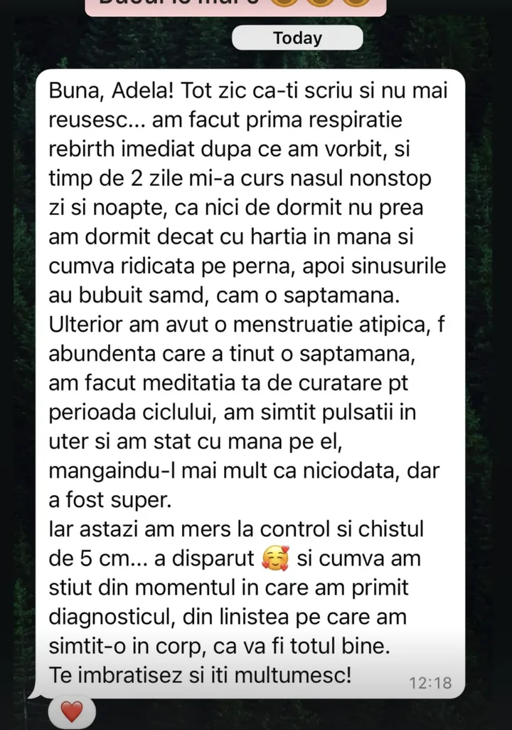 Mesaj de la Anonimă despre respirație și meditație
