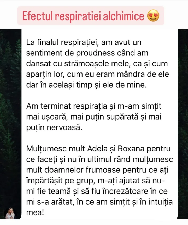 Mesaj de la Anonimă despre respirația alchimică