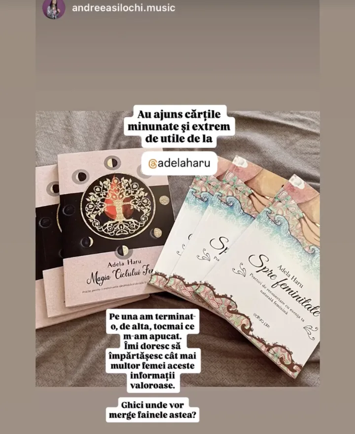 Mesaj de la @andreeasilochi.music despre cărțile adelei