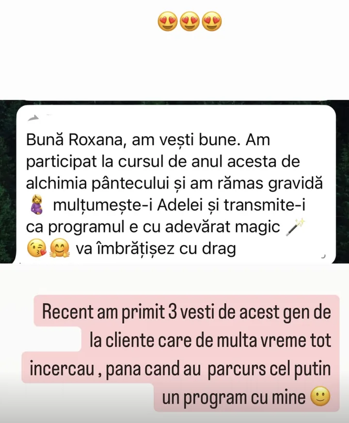 Mesaj de la Anonimă despre programul alchimia pântecului