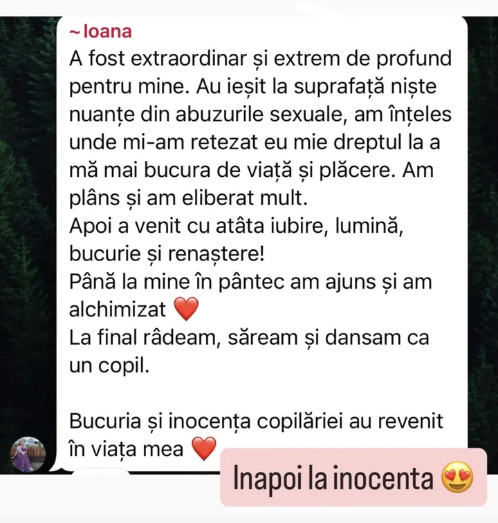 Mesaj de la Ioana despre experiența ei cu Adela