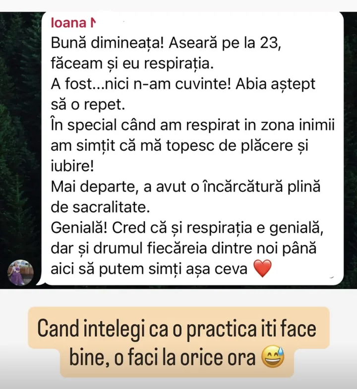 Mesaj de la Ioana despre respirație